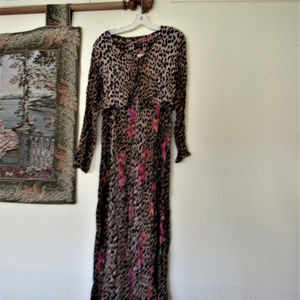 Herstyle Maxi Dress Floral Animal Print Size L